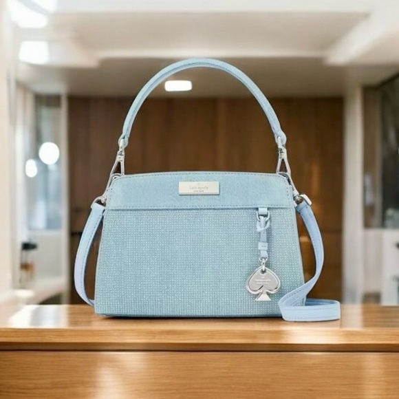 Kate Spade Denim $409 Tag Studded Madison Top Handle Crossbody Satchel - Picture 2 of 8